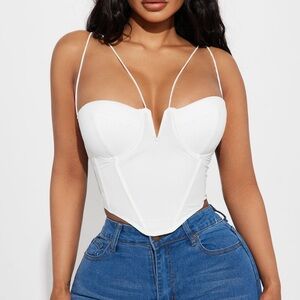 Fashion Nova White Padded Corset Sleeveless Top